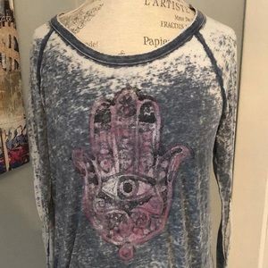 Chasor Gray Hamsa Long Sleeve with Open Back
